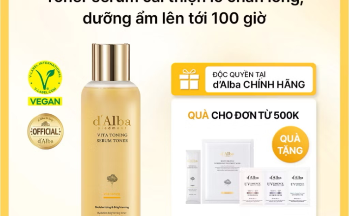 ￼[d'Alba Official] Toner serum cải thiện lỗ chân lông, dưỡng ẩm lên tới 100 giờ 180ml (Bản nâng cấp) 