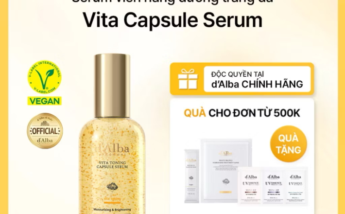 ￼[d'Alba Official] Serum viên nang dưỡng trắng da Vita Capsule Serum 50ml/100ml (Bản nâng cấp) 