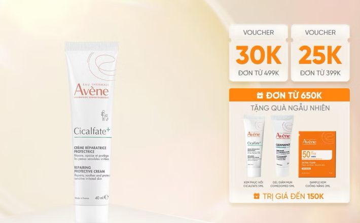 ￼Kem phục hồi Eau Thermale Avène CICALFATE+ Repairing Protective Cream giúp làm lành da, làm dịu tổn thương trên da 40ml 