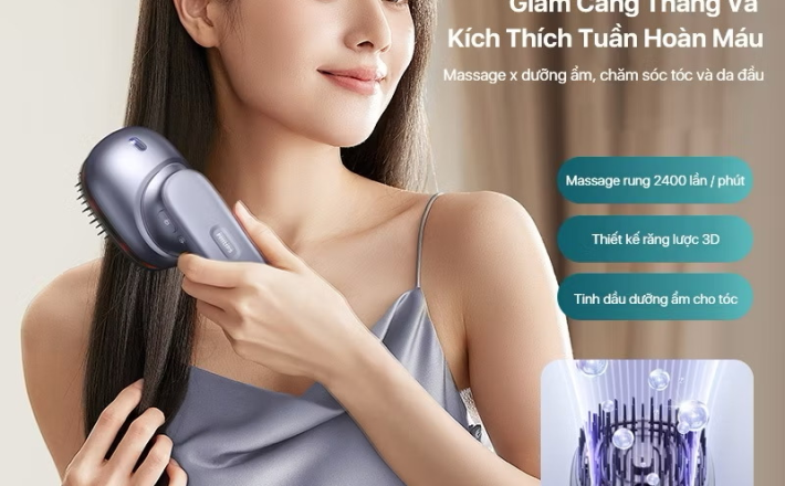 ￼Lược Điện Massage Da Đầu PHILIPS 1511-massage giảm căng thẳng và kích thích tuần hoàn máu,tinh dầu dưỡng ẩm chăm sóc tóc 