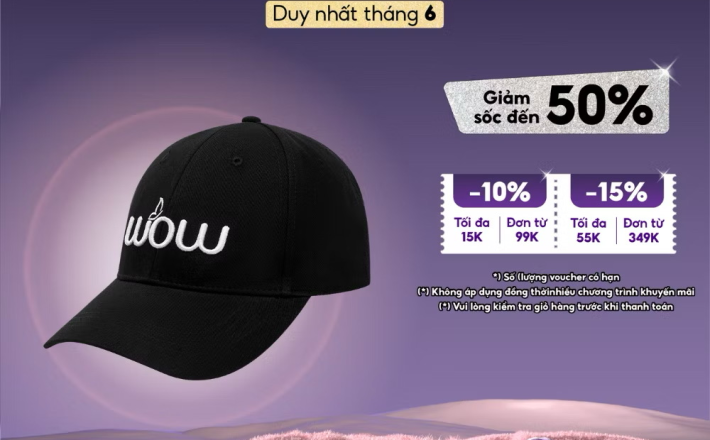 ￼Mũ lưỡi trai WOW by NHA PHUONG cotton - P0012 