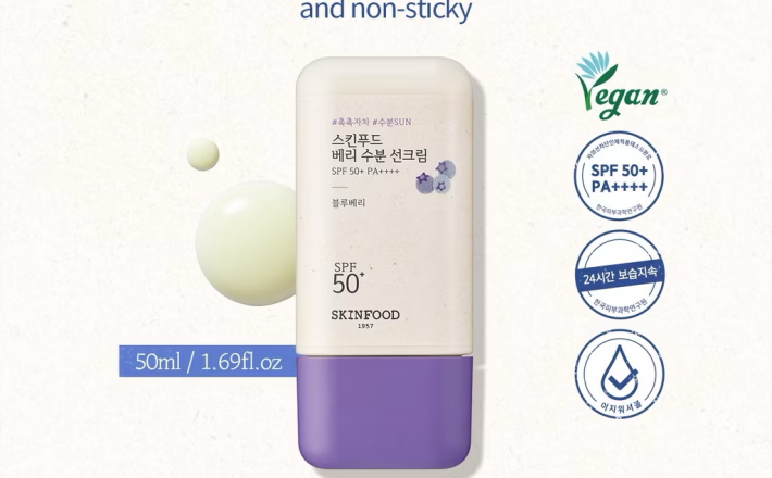 ￼[SKINFOOD Official] Kem chống nắng hóa học quả berry dưỡng ẩm & chống lão hoá Berry Moisturizing Chemical Sunscreen SPF 50+ PA++++ 50ml 