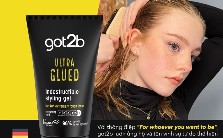 Gel tạo kiểu tóc và giữ nếp tóc Got2b Ultra Glued 150ml - Giữ nếp lên đến 48h 