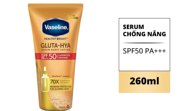 ￼Serum chống nắng Vaseline GLUTA HYA SPF50 260ml 