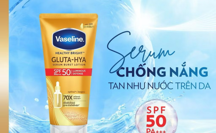 ￼Serum chống nắng Vaseline GLUTA HYA SPF50 260ml 