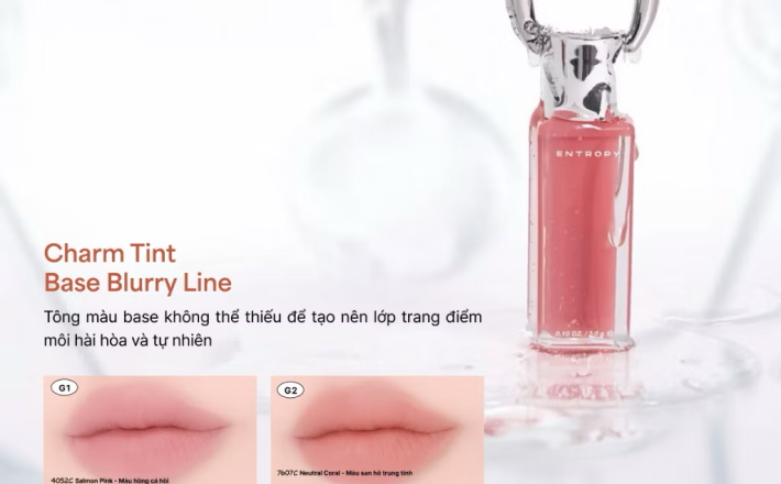 ￼Entropy Son Charm Tint Base Blurry Mịn Lì Nhẹ Tênh – Làm Mờ Viền & Che Rãnh Môi Tự Nhiên 3.0g (5 Colors) 