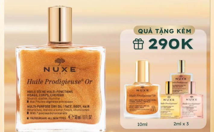 ￼Dầu khô có nhũ Nuxe Huile Prodigieuse Shimmering Dry Oil 50ml 