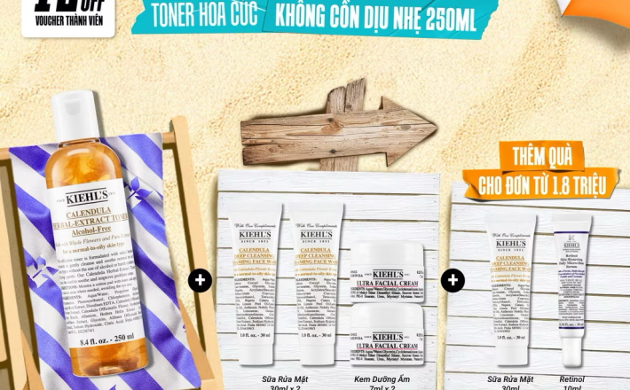 ￼Nước cân bằng hoa cúc Kiehl's Calendula Herbal Extract Alcohol-Free Toner 250ml 