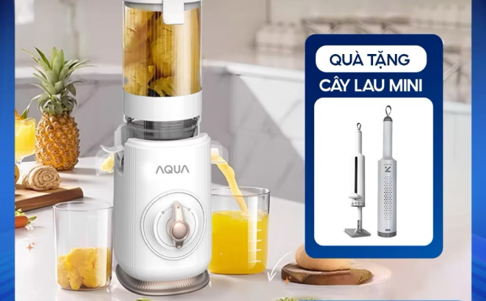 ￼Máy ép chậm AQUA JSJ0901RW 900ml, ép nguyên quả trái cây, vắt kiệt bã - Bảo hành 12 tháng 