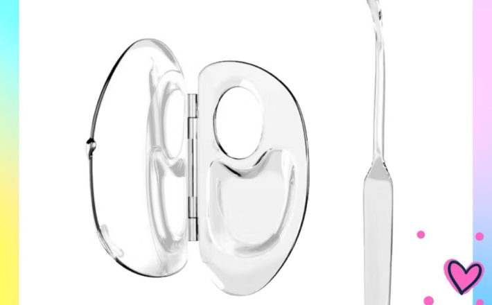 [Khay kèm thanh trộn nền] Khay trộn kem nền Mica trong suốt có nắp đậy tặng kèm thanh trộn 