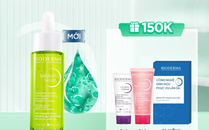 ￼Tinh chất sáng mịn, mờ thâm Bioderma Sébium Serum cải thiện toàn diện da dầu mụn - 30ml 