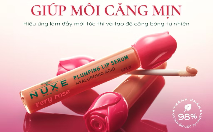 ￼[ƯU ĐÃI MỞ BÁN - TẶNG QUÀ 350K] Serum dưỡng ẩm và giúp môi căng mịn Very Rose Plumping Lip Serum 8ml 