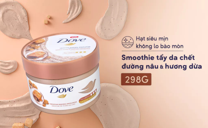 ￼[CHÍNH HÃNG ĐỘC QUYỀN] Smoothie Tẩy Tế Bào Chết Body Dove Chăm Da Sáng Mịn 298g 