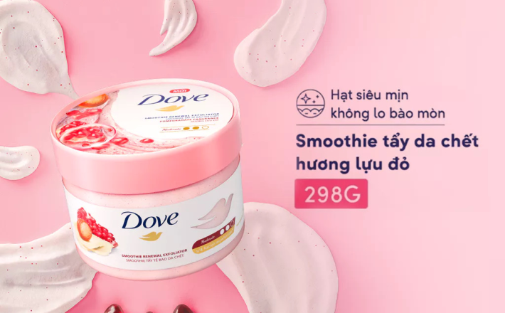 ￼[CHÍNH HÃNG ĐỘC QUYỀN] Smoothie Tẩy Tế Bào Chết Body Dove Chăm Da Sáng Mịn 298g 