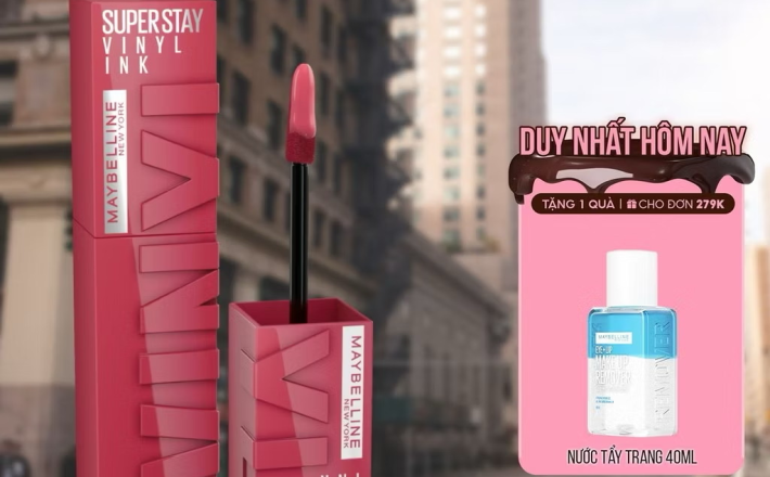 ￼Son Bóng Bền Màu Nhẹ Môi Superstay Vinyl Ink Maybelline New York 4.2ml 