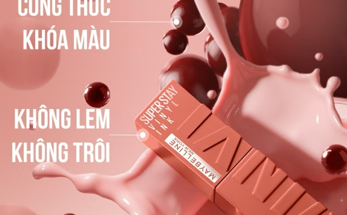 ￼Son Bóng Bền Màu Nhẹ Môi Superstay Vinyl Ink Maybelline New York 4.2ml 