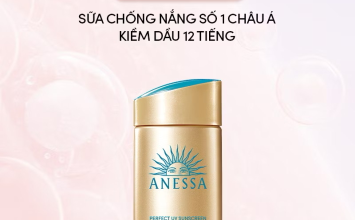 ￼Sữa chống nắng dưỡng da kiềm dầu bảo vệ hoàn hảo Anessa Gold Milk SPF50+ PA++++ 60ml 