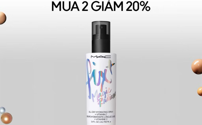 ￼【MỚI】 MAC Fix+ Magic Radiance Setting Spray 100ml / Xịt khóa nền cấp ẩm, Cấp ẩm 
