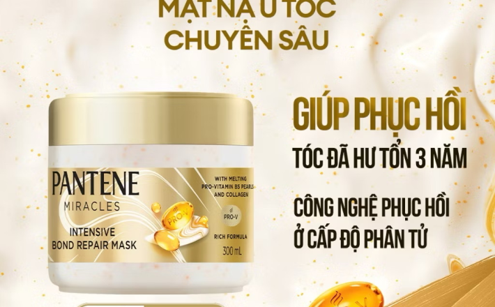 ￼Mặt Nạ Ủ Tóc Chuyên Sâu PANTENE Miracles Phục Hồi Liên Kết Tóc Hộp 300ML 