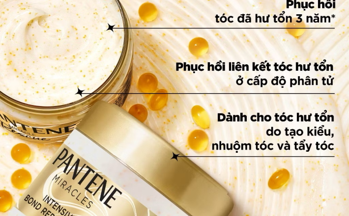 ￼Mặt Nạ Ủ Tóc Chuyên Sâu PANTENE Miracles Phục Hồi Liên Kết Tóc Hộp 300ML 