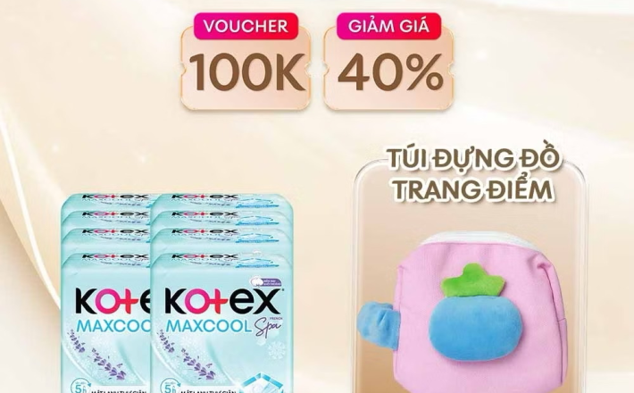 ￼Lốc 8 băng vệ sinh Kotex Maxcool French Spa SMC 8x48 