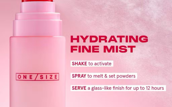 ￼Xịt khóa nền dưỡng ẩm One/Size Powder Melt Glass Setting Spray làm căng bóng da 100ml 