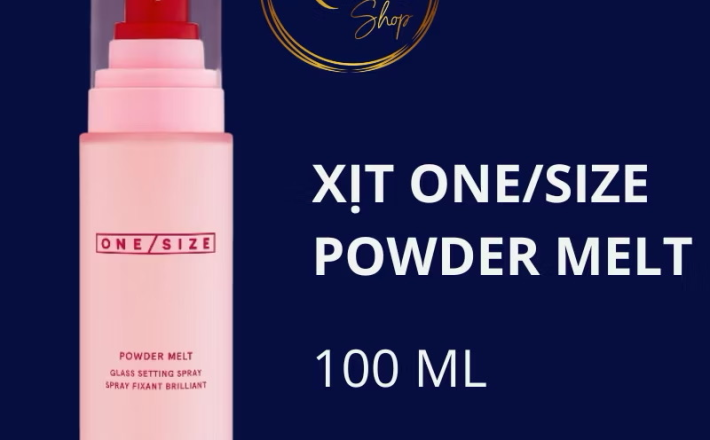 ￼Xịt khóa nền dưỡng ẩm One/Size Powder Melt Glass Setting Spray làm căng bóng da 100ml 