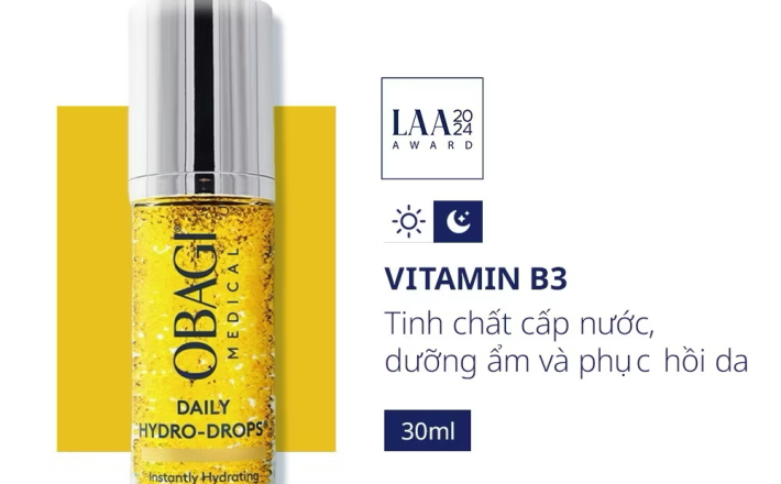 ￼[VOUCHER SVIP 20%] Serum Vitamin B3 Cấp Nước Dưỡng Ẩm & Phục Hồi Da Obagi Daily Hydro-Drops 30ml 