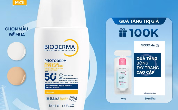 ￼Sữa chống nắng Bioderma phổ rộng ráo mịn, bảo vệ da toàn diện Photoderm XDefense Ultra-fluid SPF50+ 40ml 