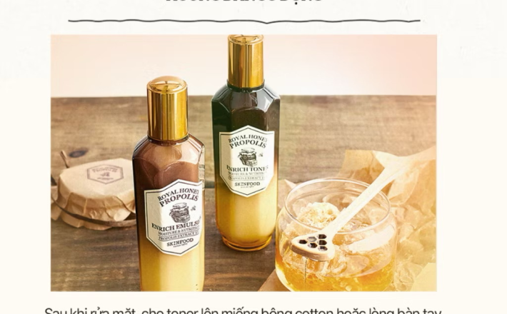 ￼Nước Cân Bằng Cấp Ẩm Sữa Ong Chúa SKINFOOD Royal Honey Propolis Toner 160ml 