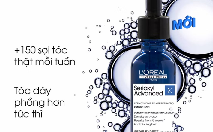 ￼Tinh chất mọc tóc - làm dày tóc chuyên nghiệp L'Oréal Professionnel Serioxyl Advanced 30ml - Dành cho tóc thưa, mảnh 