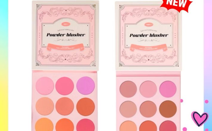 ￼[Bảng má MONA] Bảng má hồng phấn Mona 9 ô Soft Mist Holding Color Powder Blusher tự nhiên và bền màu suốt cả ngày 