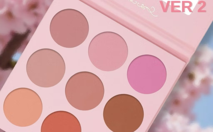 ￼[Bảng má MONA] Bảng má hồng phấn Mona 9 ô Soft Mist Holding Color Powder Blusher tự nhiên và bền màu suốt cả ngày 