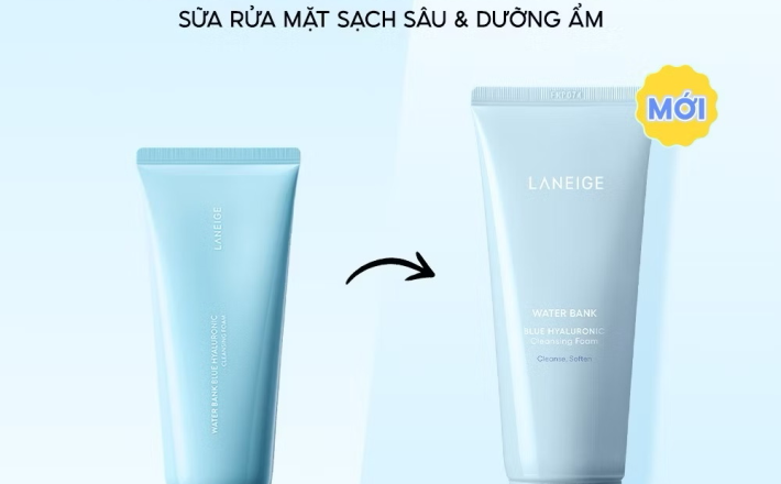 ￼Sữa Rửa Mặt Dưỡng Ẩm Laneige Water Bank Blue HA Cleansing Foam 150g 