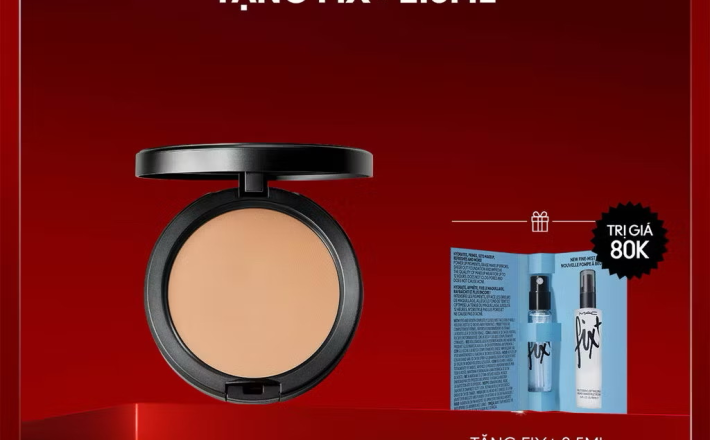 ￼MAC Studio Fix Powder Plus Foundation Lớp nền mịn lì, kiểm soát dầu thừa suốt 24 giờ 