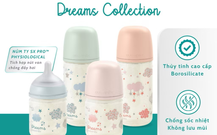 ￼Bình sữa thủy tinh SX PRO SUAVINEX cho bé từ 0 tháng tuổi 