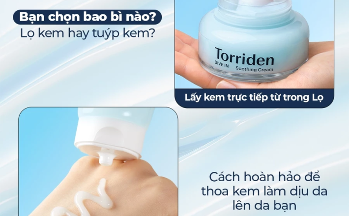 Torriden Chính hãng] Kem dưỡng làm dịu da DIVE IN chứa Hyaluronic Acid, 100ml, Soothing Cream