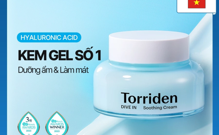 Torriden Chính hãng] Kem dưỡng làm dịu da DIVE IN chứa Hyaluronic Acid, 100ml, Soothing Cream