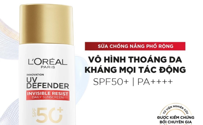 Sữa Chống Nắng Phổ Rộng Vô Hình Thoáng Da, Kháng Mọi Tác Động UV Invisible Resist L’Oréal Paris 50ml SPF 50+ PA++++