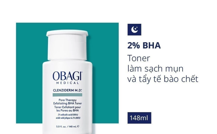 [PHIÊN BẢN MỚI] Toner BHA làm sạch mụn, tẩy tế bào chết Obagi Medical Clenziderm M.D. Pore Therapy Exfoliating BHA 148ml