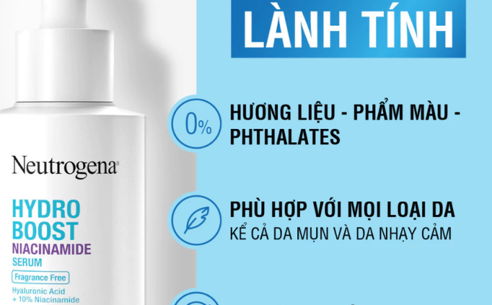 Serum sáng da & thu nhỏ lỗ chân lông Neutrogena® Hydroboost Niacinamide Serum (30ml)