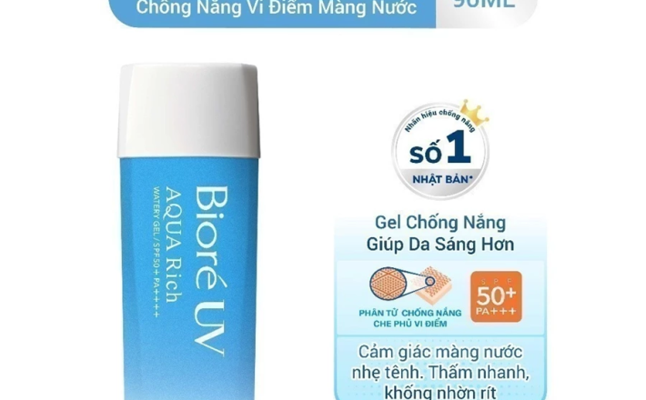 Gel Chống Nắng Màng Nước Dưỡng Ẩm Biore UV Aqua Rich Watery Gel SPF50+/PA++++ 90ml
