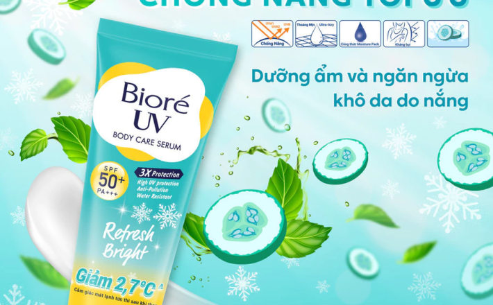 Biore UV Serum Chống Nắng Dưỡng Thể Kháng Bụi Sáng Mịn Mát Lạnh 230ml