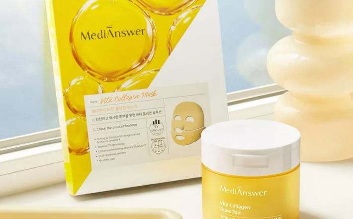 Bông Toner pad Medianswer Vita Collagen Glow Pad 80 miếng 140ml + thêm 10 miếng toner pad