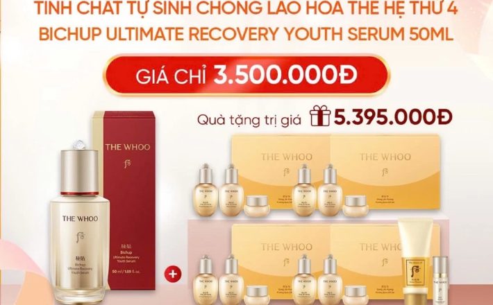 [Hannah Olala x Whoo] Tinh chất tự sinh chống lão hóa thế hệ thứ 4 THE WHOO Bichup Ultimate Recovery Youth Serum 50ml