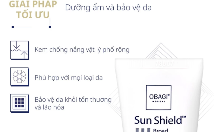  Kem Chống Nắng Phổ Rộng Obagi Sun Shield Matte Broad Spectrum SPF50 28g
