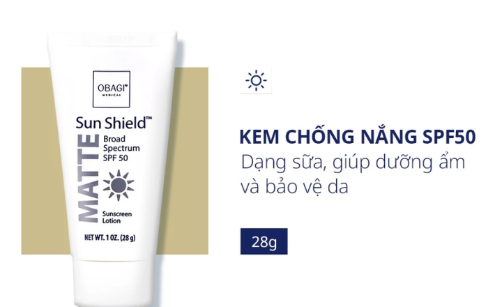  Kem Chống Nắng Phổ Rộng Obagi Sun Shield Matte Broad Spectrum SPF50 28g