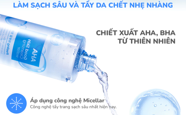 Nước tẩy trang cho da dầu Nature Republic làm sạch sâu bụi bẩn và makeup Good Skin AHA Ampoule 500ml