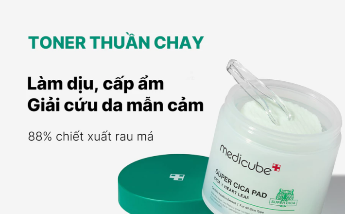 Toner Pad Dịu Da Nhạy Cảm Medicube Super Cica Pad (Vegan) 150g/70 miếng