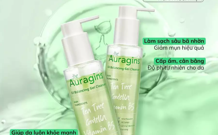 Gel rửa mặt cho da dầu mụn The Auragins Oil Balancing Gel Cleanser 150ml
